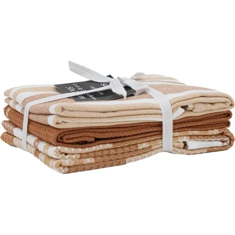 Set de 3 torchons cuisine  coton 50x70 cm Bronze 50x70 cm