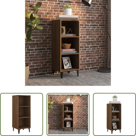 vidaXL Stauraum - Sideboard Braun Eichen-Optik 34,5x32,5x90 cm Holzwerkstoff (1/5)