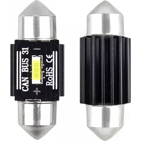 Lámpara LED Canbus 1860 1SMD UltraBright Festoon C5W C10W C3W 31mm Blanca 12V 24V amio-02441