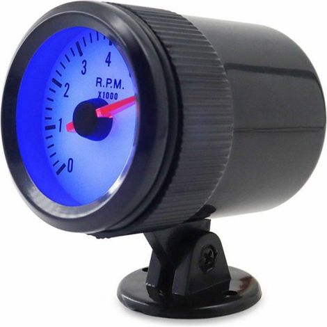 Jauge de tachymètre avec support noir pour voiture automatique 2 '' 52 mm 0-8000 tr/min lumière LED bleue - Le noir - Le noi Odipie (1/4)