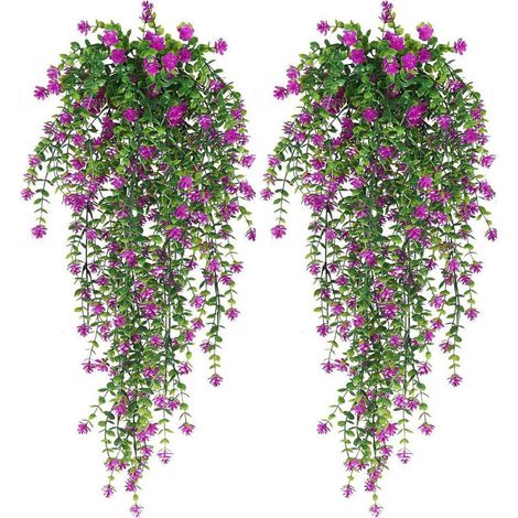 Guirlande de feuillage artificiel suspendu lot de 2, plantes grimpantes 76 cm, effet réaliste, résistantes aux UV, décoration maison, balcon et jardin extérieur (1/5)