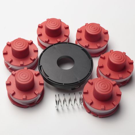 Compatible avec Einhell 3405096 — Capuchon de tête de coupe, ensemble de ressorts et fil de coupe en nylon — Accessoires pour tondeuse à gazon, J