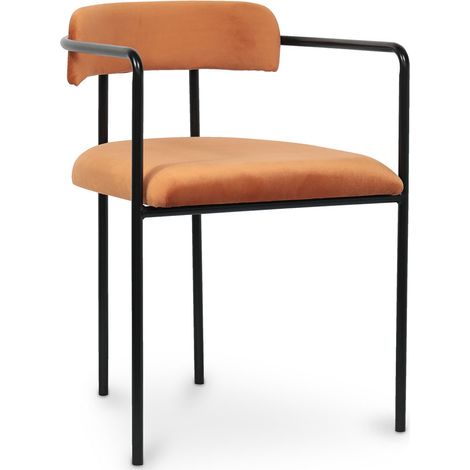 Gepolsterter Esszimmerstuhl - Samt - Garne Orange