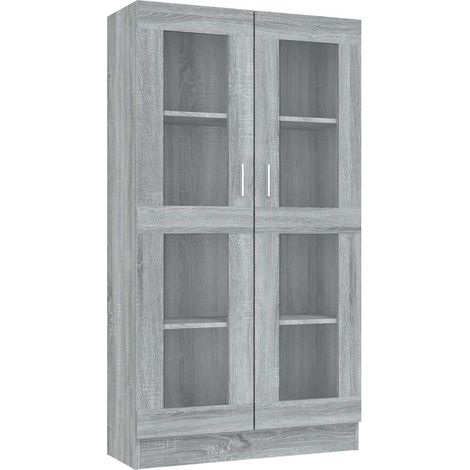 Maison Exclusive - Vitrinenschrank Grau Sonoma 82,5x30,5x150 cm H (1/5)