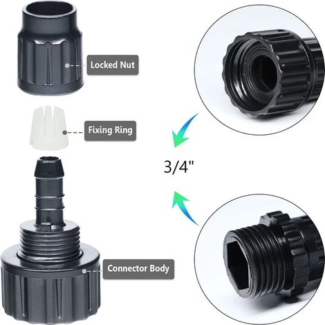 Raccord rapide pour tuyau d'arrosage en plastique, micro-irrigation, adaptateur pour irrigation goutte à goutte, raccord « Outils de jardin »