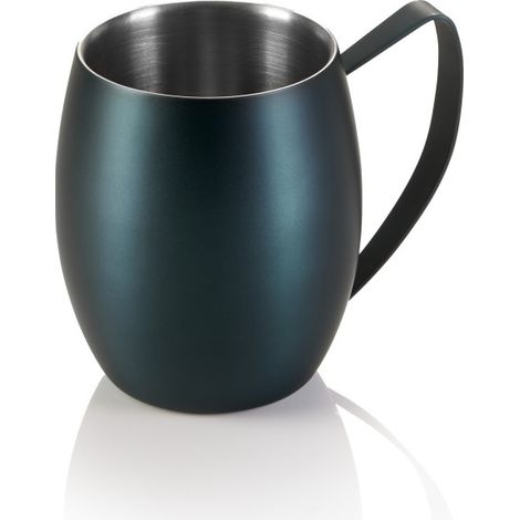 Gobelet Moscow Mule 0,38 ltr Ø 10 cm H 11,5 cm bleu mat double paroi inox 18/8 HLC - Was Germany (1/2)