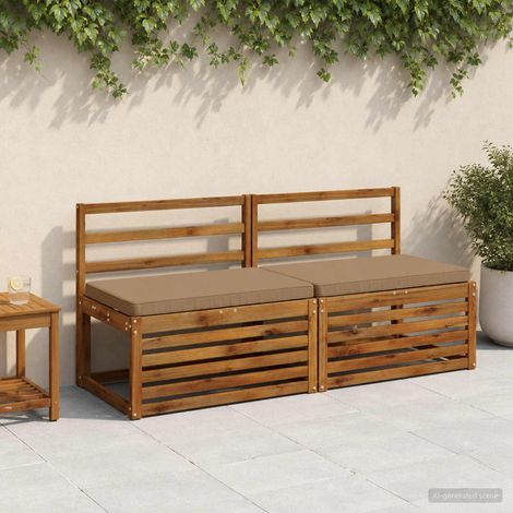 vidaXL 1-Piece Bench Cushion VUGHT 100% Polyester Taupe 60 x 50 x 5 cm (1/5)