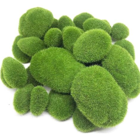 30 pièces série 3 tailles roches de mousse artificielle décoratives boules de mousse verte pour les arrangements floraux de jardin et l'artisanat (1/5)