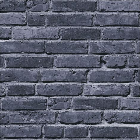 Stone tile wallpaper wall Profhome 381331 non-woven wallpaper slightly textured stone look matt black grey 5.33 m2 (57 ft2) (1/5)
