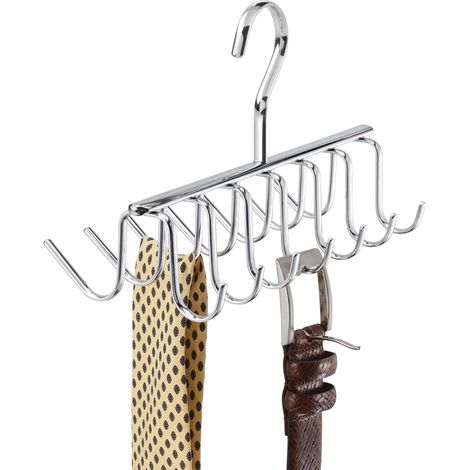 InterDesign Axis Portacinture/Portacravatte, Metallo, Argento, 15.5x119x25 cm