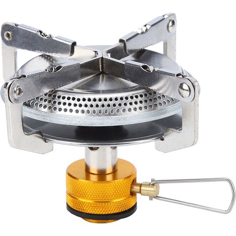 Réchaud de camping portable mini-fourneau pliable pour pique-nique, à combustion sur plateau extérieur (1/5)