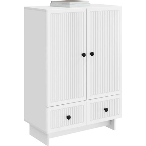 Sideboard/Anrichte/Buffet Weiß 66 x 34,5 x 95 cm Holzwerkstoff LXWW400845 (1/5)
