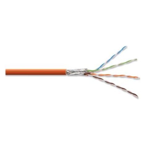 Cavo di Rete Cat7 S/FTP (S-STP) da 500 m, Frequenza 1200 MHz, Dca EN 50575, AWG 23/1, Colore Arancione, Confezione su Bobina Simplex, Ideale per Installazioni di Reti ad Alte Prestazioni
