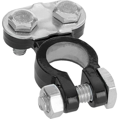 alca® Batterie-Polklemme Minus (-) schwarz 6/12 Volt Autobatterie Klemme Batteriepoladapter Anschlussklemme Batteriepolklemme Batterie