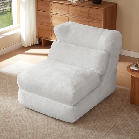 Canapé convertible design sans cadre, style moderne, forme originale, idéal salon ou chambre, transformable en fauteuil relax inclinable. (1/4)