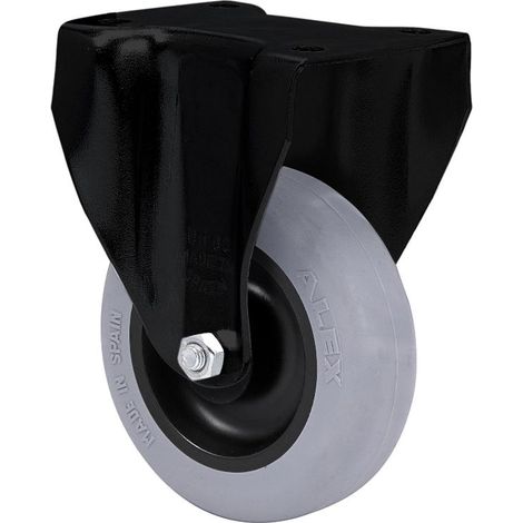 RUEDAS ALEX rueda fija  negra 17bh60-pgia poliamix-goma gris eje liso (1/2)