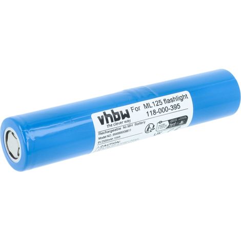 vhbw Battery Replacement for Maglite 118-000-395 for Torch, Headlamp (2500 mAh, 6 V, NiMH)