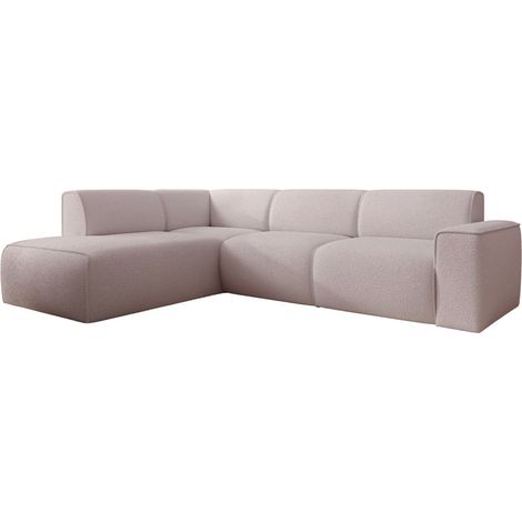 Selsey Bouvi – Ecksofa mit seitlicher Rückenlehne an der Ottomane, links, beige, Bouclé