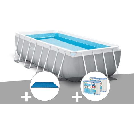 Intex – Piscine tubulaire rectangulaire 4,00 x 2,00 x 1,00 m – Hauteur d'eau 0,84 m – Volume 6,80 m³ – Filtration à cartouche incluse