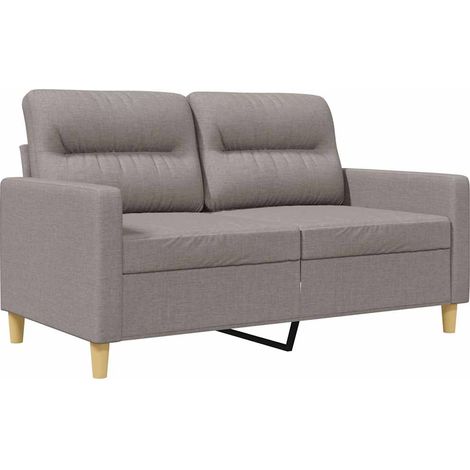 Canapé  Sofa à 2 places Taupe 120 cm Tissu (1/5)
