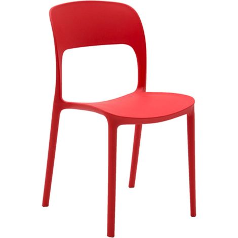 Sedia RESTAURANT in polipropilene moderna Colori sedie Tempesta: Rosso