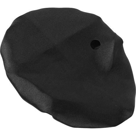 Couvercle de tasse réutilisable avec trou pour paille, prévention des éclaboussures, bande élastique en tissu, noir satiné, anti-projections, protection de gobelet universelle. (1/5)