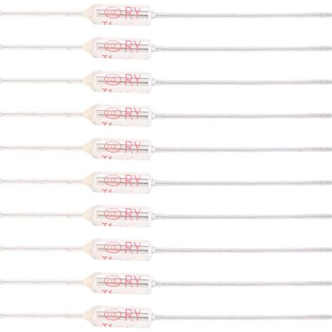 10 Pièces Fusible Thermique 250V 10A 72℃, Coupure de Fusible Thermique de Coque Métallique, Fusible de Température TF 72250℃ (152℃/305.6℉) (1/4)