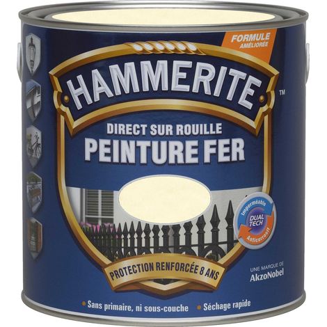 Peinture Direct Sur Rouille Martelée Blanc Brume 2,5 L - Hammerite