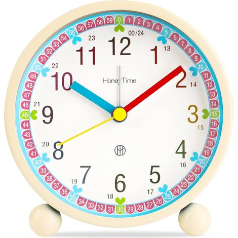 Kinderwecker für Mädchen und Jungen, geräuschloser analoger Wecker ohne Ticken, Leuchtzifferblatt, Schlummerfunktion, Nachttischwecker (1/5)