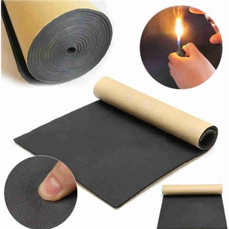 Insonorisation de voiture insonorisante isolation phonique insonorisant mousse acoustique anti-bruit coton auto-adhésif amortisseur de cellules thermiques, 1 rouleau 200 cm x 50 cm, 8 mm (1/5)