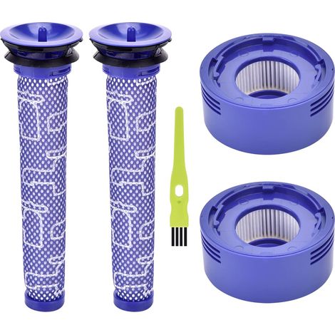 V8 Filter für Dyson 2 Stück V7 V8 HEPA-Nachmotorfilter Kit & 2 Vorfilter Ersatzfilter für Dyson V7 V8 Animal und Absolute Cordless Staubsauger  DY-96566101, DY-96747801 (1/5)