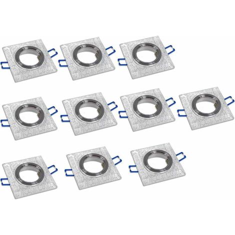 Kit 10 incassi per faretto quadrato in vetro glitterato oro argento bianco porta faretto supporto per faretti argento (1/4)