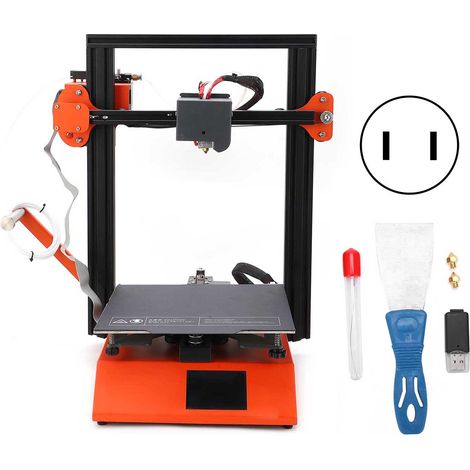 Imprimante 3D Haute Précision Machine Industrielle Métal DIY Kit Éducatif Économie d'Énergie Orange Prise US 110V (1/5)