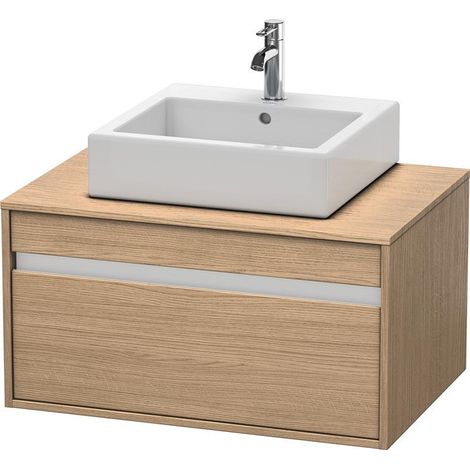 Duravit Ketho Vanity mobile da parete 6694, 1 estraibile, 800mm, per 1 lavabo da appoggio, centrico, Colore (anteriore/corpo): Rovere europeo Decorazione quercia - KT669405252