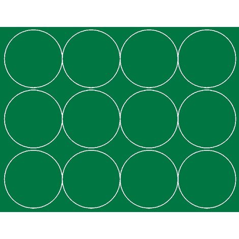 Adesivi circolari da 12 cm, 12 pezzi, colore verde opaco.
