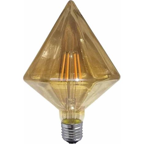Lampadina led a filamento vintage retro e27 4 watt lampada decorativa ambra prisma 350 lumen (1/2)
