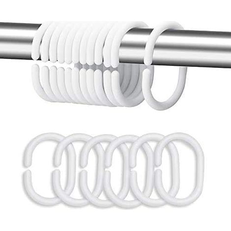 Tringle de douche lot de 24 plastique blanc pour salle de bain (1/5)