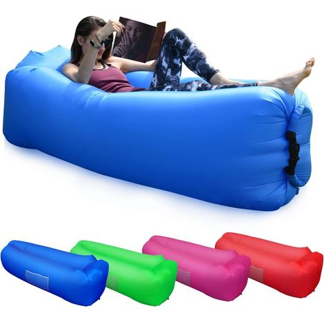 Canapé gonflable étanche avec coussins confortables, canapé gonflable portable, idéal pour le camping, les vacances, la randonnée, la piscine et les fêtes sur la plage, 2 (1/5)