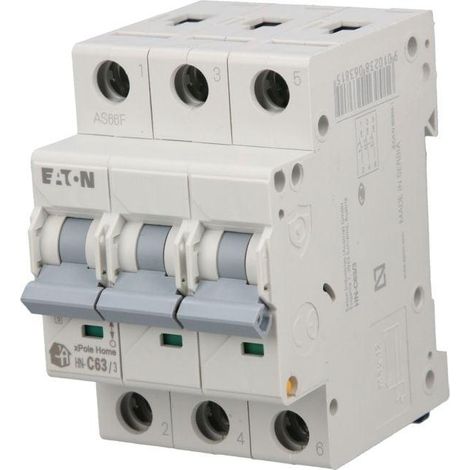 Interruptor automático Eaton C 63A de 3 polos HN-C63/3 194897