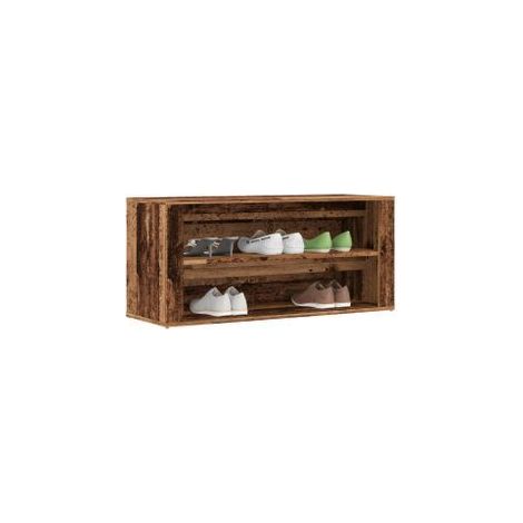 Banc à chaussures vieux bois 100x35x45 bois d'ingénierie (1/5)