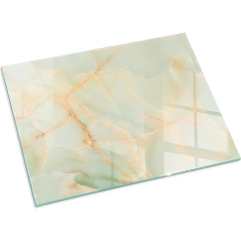 Kaminofen Glasplatte Kaminplatte Kaminglas Ofenglas Bodenplatte Funkenschutzplatte Glasbodenplatte Abstraktes Marmormuster 80x60 cm (1/5)