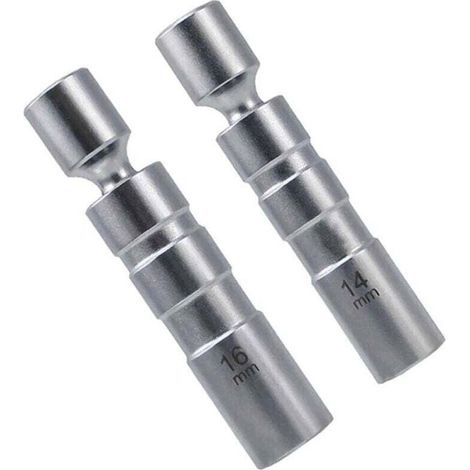 Douille bougie 14mm / clé à bougie 16mm, 2 pièces de clé à bougie, outil spécial pour automobiles, douille à bougie pivotante à paroi mince 12 pans 3/8 pouces CR-V – OUYLAF