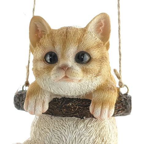 Esschert Design Schaukelndes Katzenbaby Ruby Rot - Polyresin (1/3)