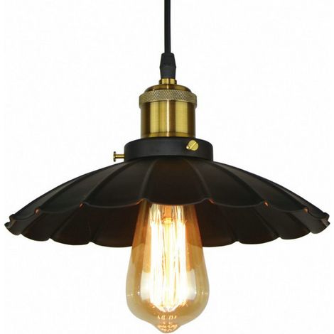 Éclairage suspendu industriel, luminaires suspendus réglables avec abat-jour géométrique en métal et finition de couleur rouille, suspension de ferme avec base E26 pour îlot de cuisine, salon, bar, co (1/5)