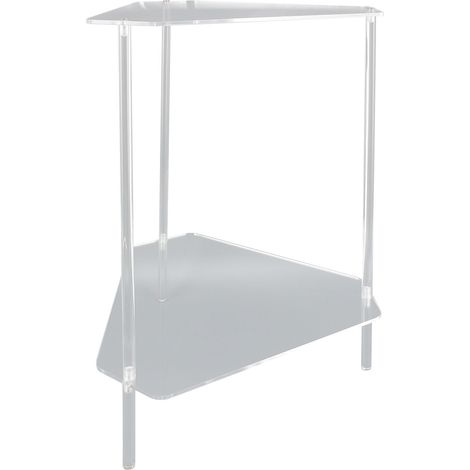 Table d'appoint acrylique 2 niveaux petite table d'angle pour salon chambre balcon assemblage facile (1/5)