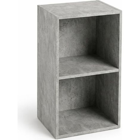 Libreria Scaffale Modulo Aperto 2 Ripiani Portaoggetti 30x24x54H cm Cemento LIB02 30x24x54H - 2 Ripiani Cemento