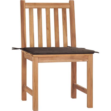 Maison Exclusive - Chaises de jardin lot de 2 avec coussins Bois de teck massif (1/5)