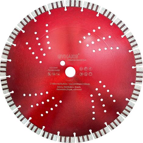 350mm Turbo Diamond Cutting Disc for Concrete, Reinforced Concrete, Stone with 15mm Segment (350 x 25.4mm) (1/5)