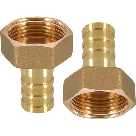 2 Stück 1 Zoll Messing-Schlauchverschraubungen mit Widerhaken, Gartenschlauch-Anschlussadapter, Widerhaken auf Innengewinde NPT, leckagefrei (19 mm) (1/5)