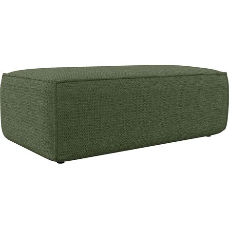 Pouf en tissu texturé vert AMELIA